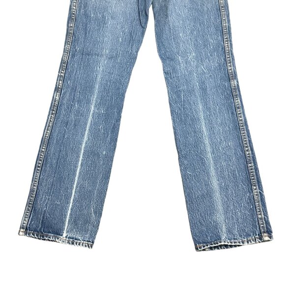 Vintage H.I.S. 10/11 Chic Blue Mom Jeans High Waist Straight Creased Made in USA - Picture 9 of 16